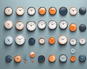 set of clocks generated AI