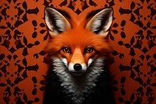 Polka Dots Style Fox Wallpaper Design