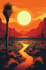 Wall Mural - sunset in the desert