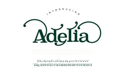 Wall Mural - Adelia Luxury alphabet letters font. Typography elegant wedding classic lettering serif fonts decorative vintage retro concept. vector illustration