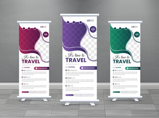Wall Mural - Business Roll Up Banner stand vector creative design. Sale banner stand or flag design layout. Modern Exhibition Advertising vector.