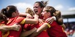 © Marcela Ruty Romero - Victory Spanish women football team. AI Generated.