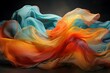 Dynamic cloth art with vibrant colors and pleasing motion. Generative AI