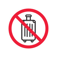 Wall Mural - Forbidden luggage vector icon. Warning, caution, attention, restriction, label, ban, danger. No luggage flat sign design pictogram symbol. No luggageicon