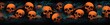 © SKIMP Art - halloween pattern with many skulls on orange and black Generative AI