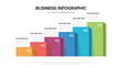 © Qiudes - Chart business infographic with six steps. Suitable For Presentation Template With 16x9 Aspect Ratio