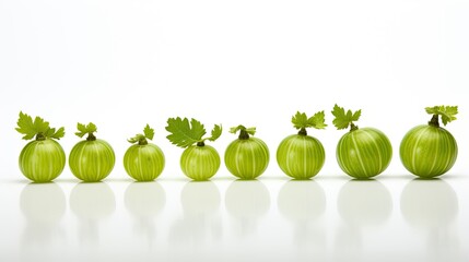 Wall Mural - An image of a ripe and vibrant gooseberry neatly arranged in a row.