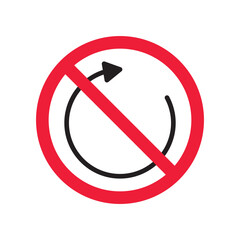 Forbidden Prohibited Warning, caution, attention, restriction label danger.  Rotate vector icon. Refresh flat sign design. Update symbol pictogram. Rotate icon
