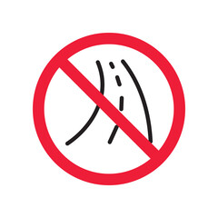 Poster - Forbidden road icon. No pass vector icon. No access pictogram. Prohibited road sign vector icon. Warning, danger, caution, attention, restriction. No way flat pictogram. Do not enter. Danger turn icon