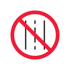 Wall Mural - Forbidden road icon. No pass vector icon. No access pictogram. Prohibited road sign vector icon. Warning, danger, caution, attention, restriction. No way flat pictogram. Do not enter. Danger turn icon