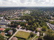 Grodzisk Mazowiecki z lotu ptaka latem/Grodzisk Mazowiecki city aerial view in summer, Mazovia, Poland