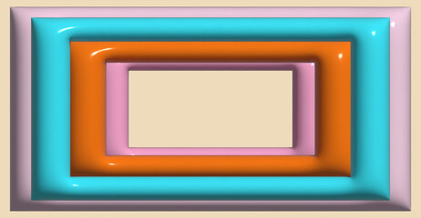 Poster - Rectangular multicolored shapes, 3D rendering illustration