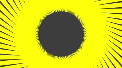 Poster - Rotating gray-yellow intro intro in the form of a circle and stripes. Rendering animation.