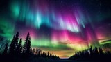 aurora borealis over the river