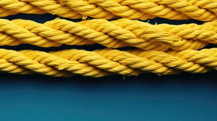 Poster - Yellow rope on blue background, AI