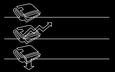Wall Mural - continuous line drawing vector illustration with fully editable stroke of business icons banner lett