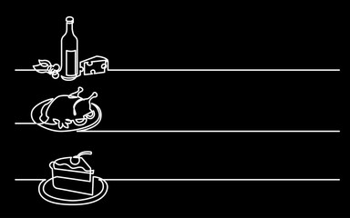 Wall Mural - continuous line drawing vector illustration with fully editable stroke of business icons banner lett