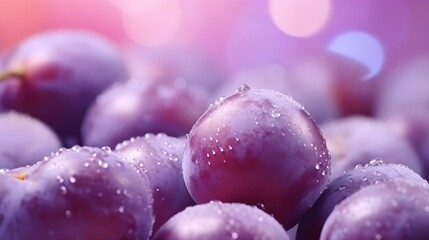 Wall Mural - Close up plums background. Organic macro.