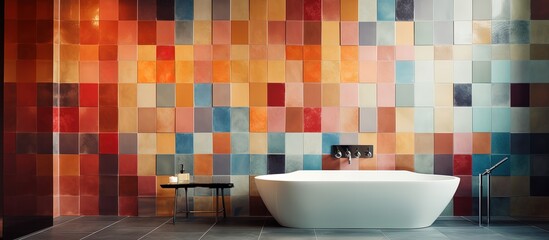 Multi-colored wall tile design.