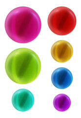 Fototapete - Set of round shape sphere ball or button in 3d rendering isolated on transparent background for decoration and design element concept.