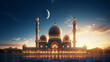 Ramadan kareem eid mubarak mosque, AI Generative.