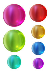 Fototapete - Set of round shape sphere ball or button in 3d rendering isolated on transparent background for decoration and design element concept.