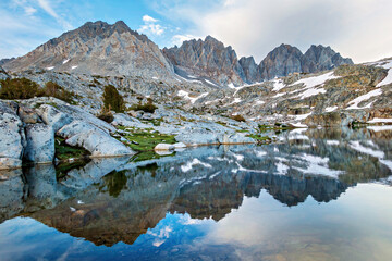 Wall Mural - Sunset, sunrise in the Mountains, lake, reflection