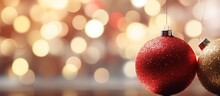 Blurred Texture Of Out-of-focus Christmas Decoration, Great For Backgrounds.