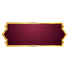 Wall Mural - decorative luxury golden arabic islamic banner title frame transparent background gold text box clip