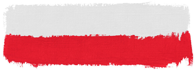 Wall Mural - Flag of Poland paint brush stroke texture isolated on transparent background