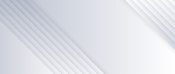 Poster - Diagonal gradient lines background. Light gray and white abstract tech stripes wallpaper. Subtle geometric universal texture. Vector silver backdrop for flyer, poster, banner, cover.