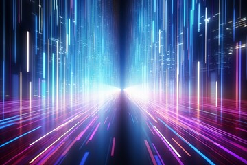 Wall Mural - abstract futuristic background with gold pink blue glowing neon moving high speed wave lines and bok