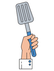 Poster - hand with spatula icon