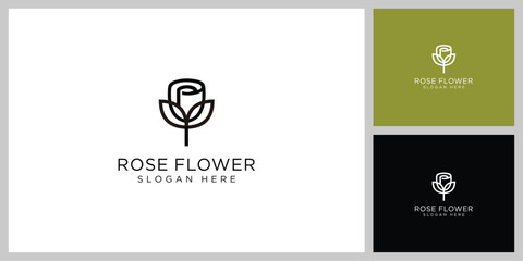 Wall Mural - rose flower logo vector design