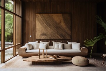 Wall Mural - Room interior inspired by wooden, natural materials and colours