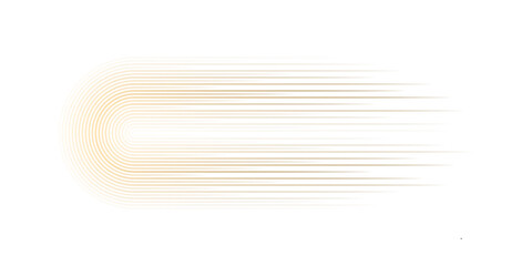 Vector half circle lines flowing dynamic pattern gold gradient isolated on transparent background for design element in concept luxury, speed, technology, digital, modern