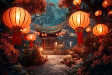 Free Happy Mid Autumn Festival Or Chinese New Year Gate Generative AI