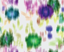 Abstract Blurred Floral Seamless Pattern. Summer Print With Washed Out Meadow Spring Flowers Effect. Watercolor Paper Texture. Fancy Summer Motif. Trendy Botanical Design.