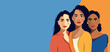 © AyaLinesDesign - Vector horizontal banner for International Women's Day, women activists. Vector concept of movement for gender equality and women empowerment