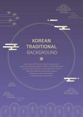 Wall Mural - Korean holiday background poster with traditional pattern.