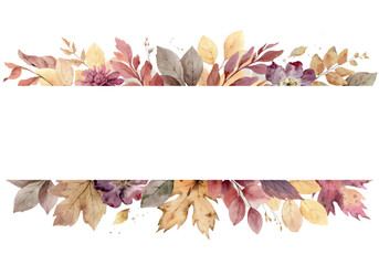 Wall Mural - watercolor vector banner with bright autumn foliage.