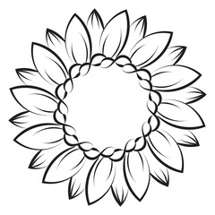 Sticker - Flower Line Art for print or use as poster, card, flyer or T Shirt