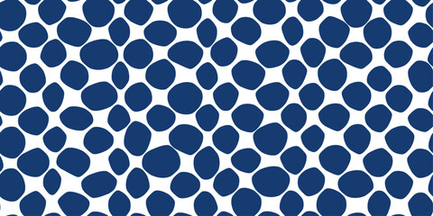 Poster - A pattern of blue rounded shapes spaced apart. Spotted texture pattern.