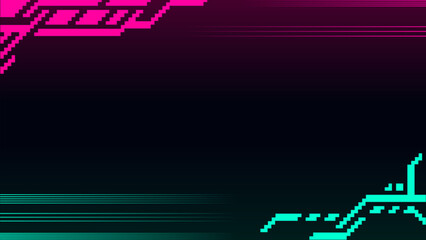 Poster - Enthusiast Futuristic Cybernetic Glowing Lines Template Frame Background