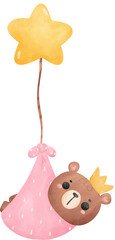Wall Mural - baby shower bear girl