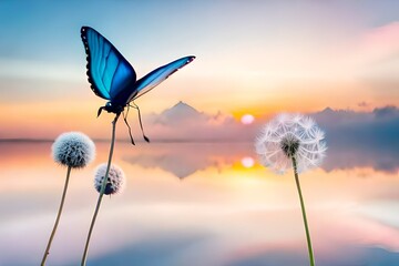 Wall Mural - butterfly on the meadow