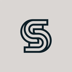 Fototapete - Modern initial letter SS or 2S monogram logo