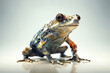 3d rendering of a frog in low poly style isolated on white background generative ai