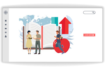 Wall Mural - a man is running. website page leadership. modern flat design concept of web page design for website