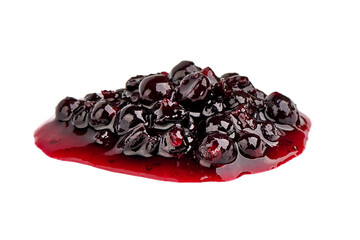 Wall Mural - Black currant jam, isolated on white background.